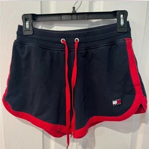 Tommy Jeans Navy & Red Dolphin-Cut Shorts